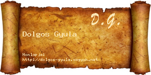 Dolgos Gyula névjegykártya