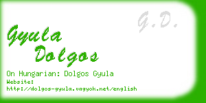 gyula dolgos business card